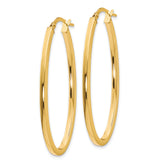 10K Gold Polished Oval Hoop Earrings with Hinged Closure Elegant & Lightweight